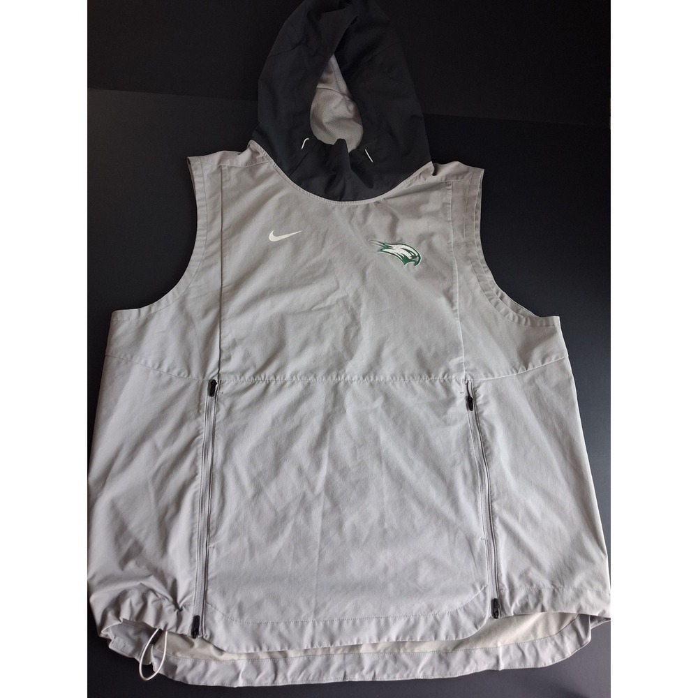 Practice & Game Worn Seahawks XL Warmup Sleeveless Jacket Hood Water Resistant